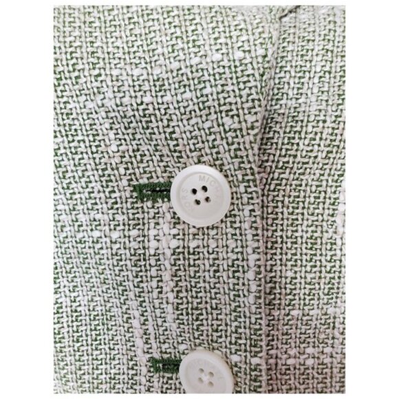 Michael Kors Linen Blend Spring Green & Cream Tweed Jacket Blazer - Size S - Picture 6 of 8